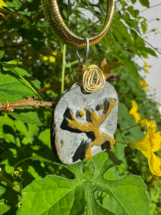 Coquí Taíno Tallado a Mano. Dorado.